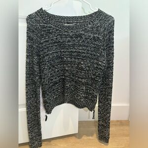 Black and white multicolored designer sweater